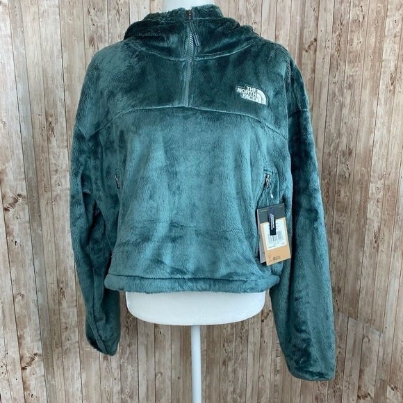 The North Face Osito Quarter‎ Zip Cropped Hoodie Balsam Green Size XXL - Picture 5 of 16